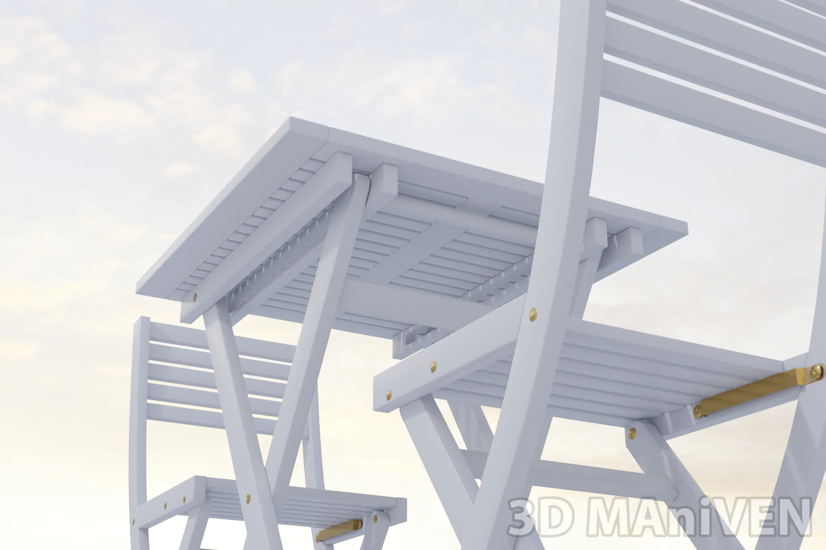Összecsukható kerti bútor 3d modell